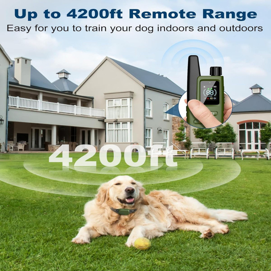 Dog Shock Collar - 4200FT Remote Training Collar with Waterproof Design